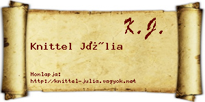 Knittel Júlia névjegykártya